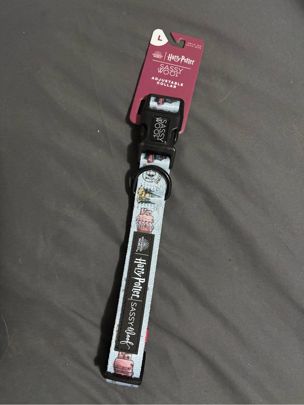 Harry Potter Light Blue Adjustable dog collar by Sassy Woof